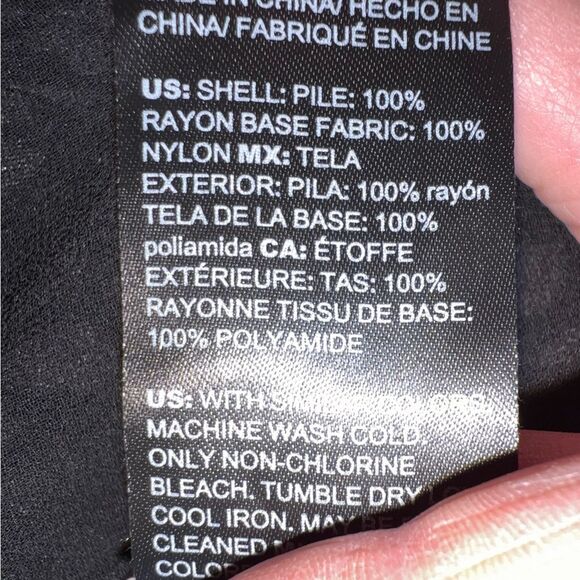 WHBM Floral Pattern Blouse with Choker Large Velvet V Neck Black Pink Party - Picture 11 of 11